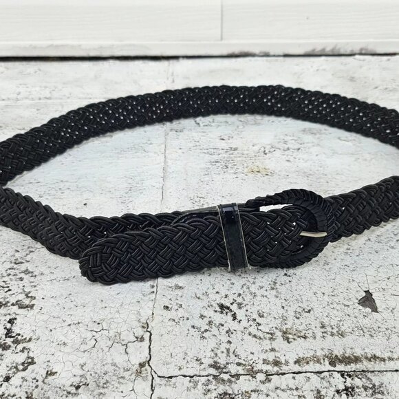 Women Belt Black Braided Waistband Pin Buckle Belt Size 32-36 inches - Picture 6 of 10